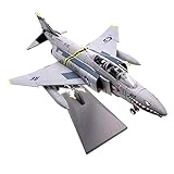 Modelo de avión F-4 Escuadrón de bandera pirata fantasma Unidad de portaaviones independiente Capitán F4C Modelo de combate 1/100, tamaño: 18 cm de envergadura larga...