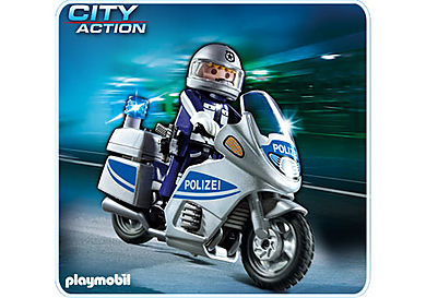 Polizeimotorrad mit Blinklicht