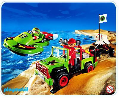 Playmobil barcos 3041 Lancha rápida con vehículo todoterreno 3041 A 2001 El Mundo Click