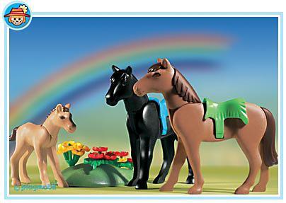 Playmobil 2 caballos con potros – 3114 B 2001 – El Mundo Click 3114 B
