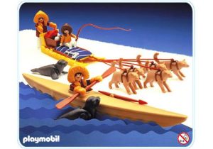 Playmobil Esquimales/trineo de perros/kayak - 3466 A 1985 - El Mundo Click