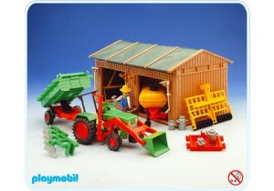 Playmobil Tractores Playmobil: todas las referencias (con remolque, pala y aperos) 27 Playmobil Cobertizo para herramientas, tractor, etc. - 3554 A 1982 - El Mundo Click
