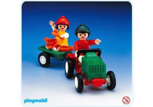 Playmobil Tractores Playmobil: todas las referencias (con remolque, pala y aperos) 26 Playmobil 2 niños/tractor/remolque - 3594 A 1984 - El Mundo Click
