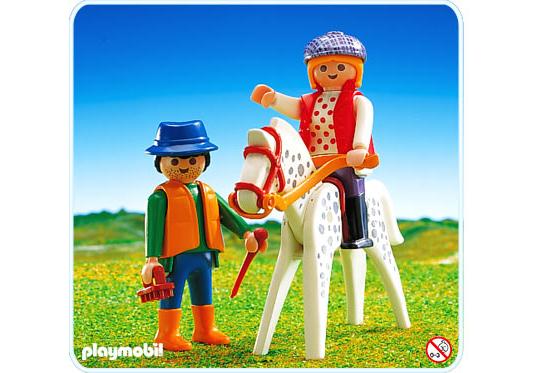 Playmobil 2 jinetes/caballo – 3763 A 1993 – El Mundo Click 3763 A