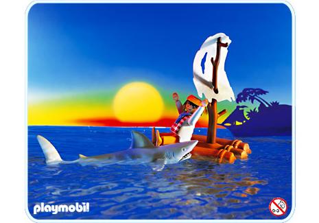 Playmobil Hombre náufrago con tiburón – 3862 A 1996 – El Mundo Click 3862 A