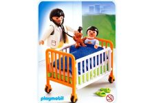 Playmobil 4406 Niño en cama de hospital con médico – Hospital 2006 – El Mundo Click 4406 A