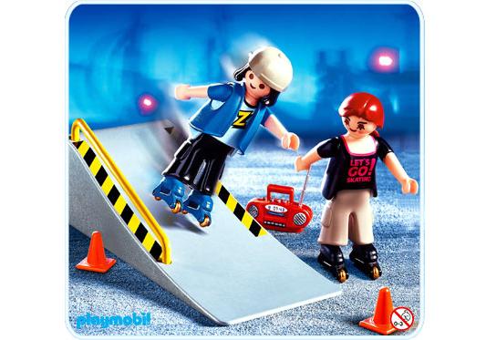 Playmobil 2 patinadores con rampa – 4415 A 2006 – El Mundo Click 4415 A