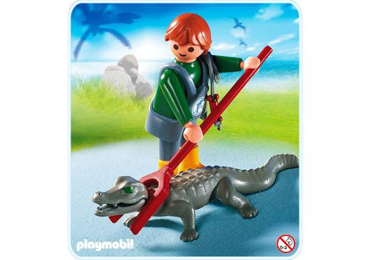 Playmobil Cuidador de animales con caimán – 4465 A 2007 – El Mundo Click 4465 A