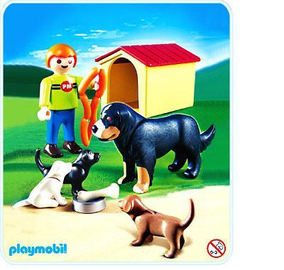 Playmobil Perro de montaña bernés con cachorros – 4498 A 2005 – El Mundo Click 4498 A
