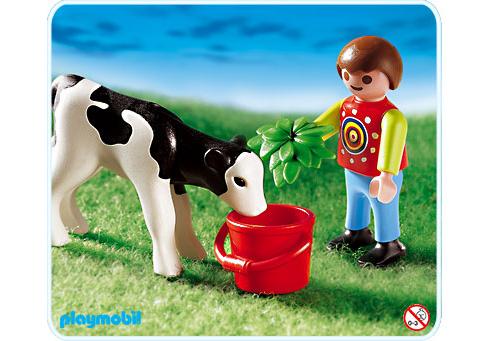Playmobil Niño con ternero – 4624 A 2004 – El Mundo Click 4624 A