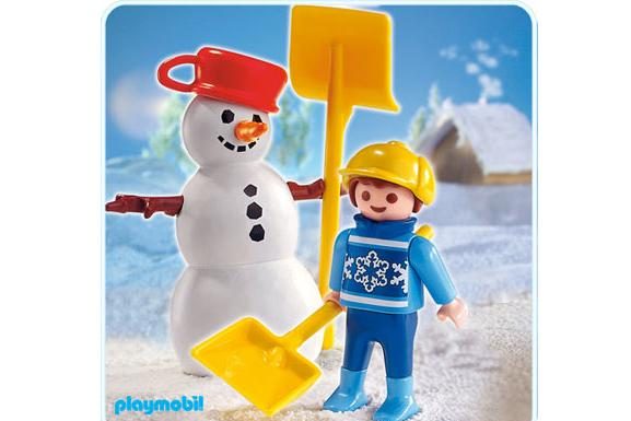Playmobil Niño con muñeco de nieve – 4680 A 2008 – El Mundo Click 4680 A