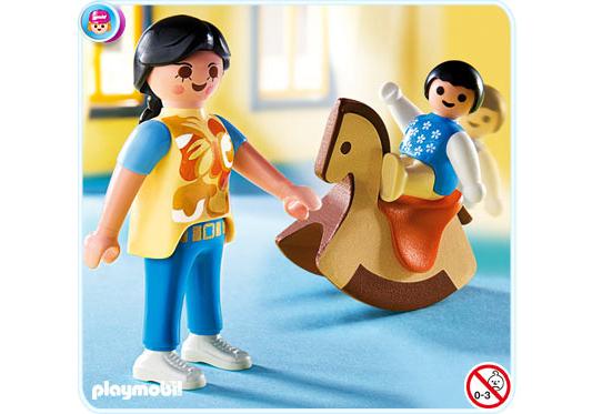 Playmobil Bebé en caballito mecedora con mamá – 4744 A 2010 – El Mundo Click 4744 A