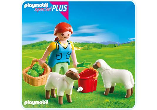 Playmobil Esposa de granjero alimentando ovejas – 4765 A 2012 – El Mundo Click 4765 A