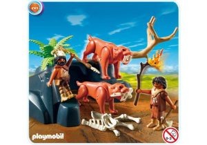 Playmobil Tigre dientes de sable con cazadores de huesos