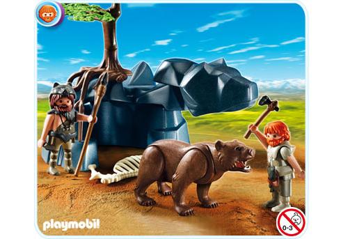 Playmobil Oso cavernario con hombres de las cavernas – 5103 A 2011 – El Mundo Click 5103 A