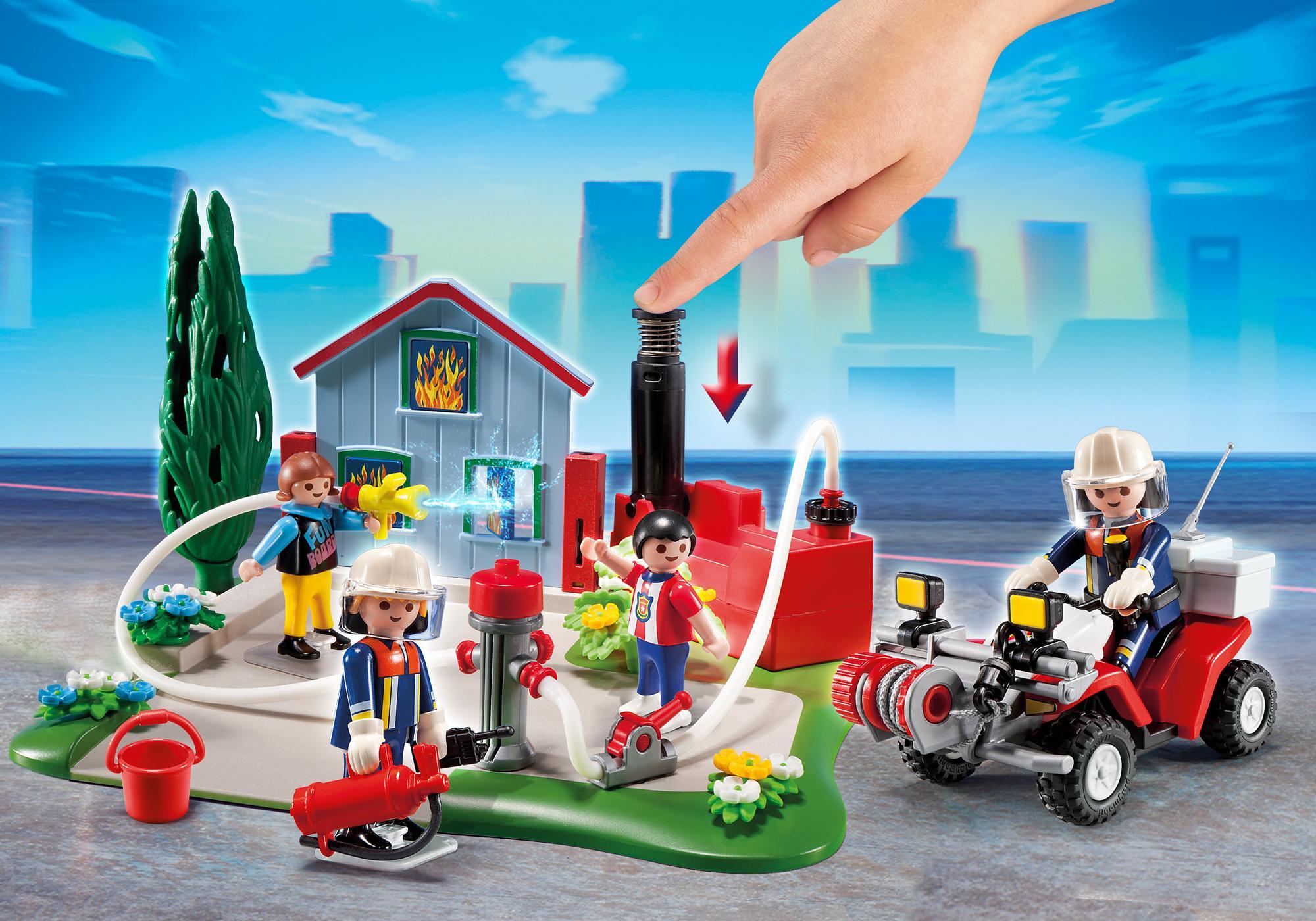 Playmobil motos 5169 Set compacto de aniversario Operación de la brigada de bomberos + Quad 5169 2013 El Mundo Click