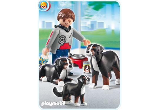 Playmobil Familia de perros de montaña berneses – 5214 A 2012 – El Mundo Click 5214 A