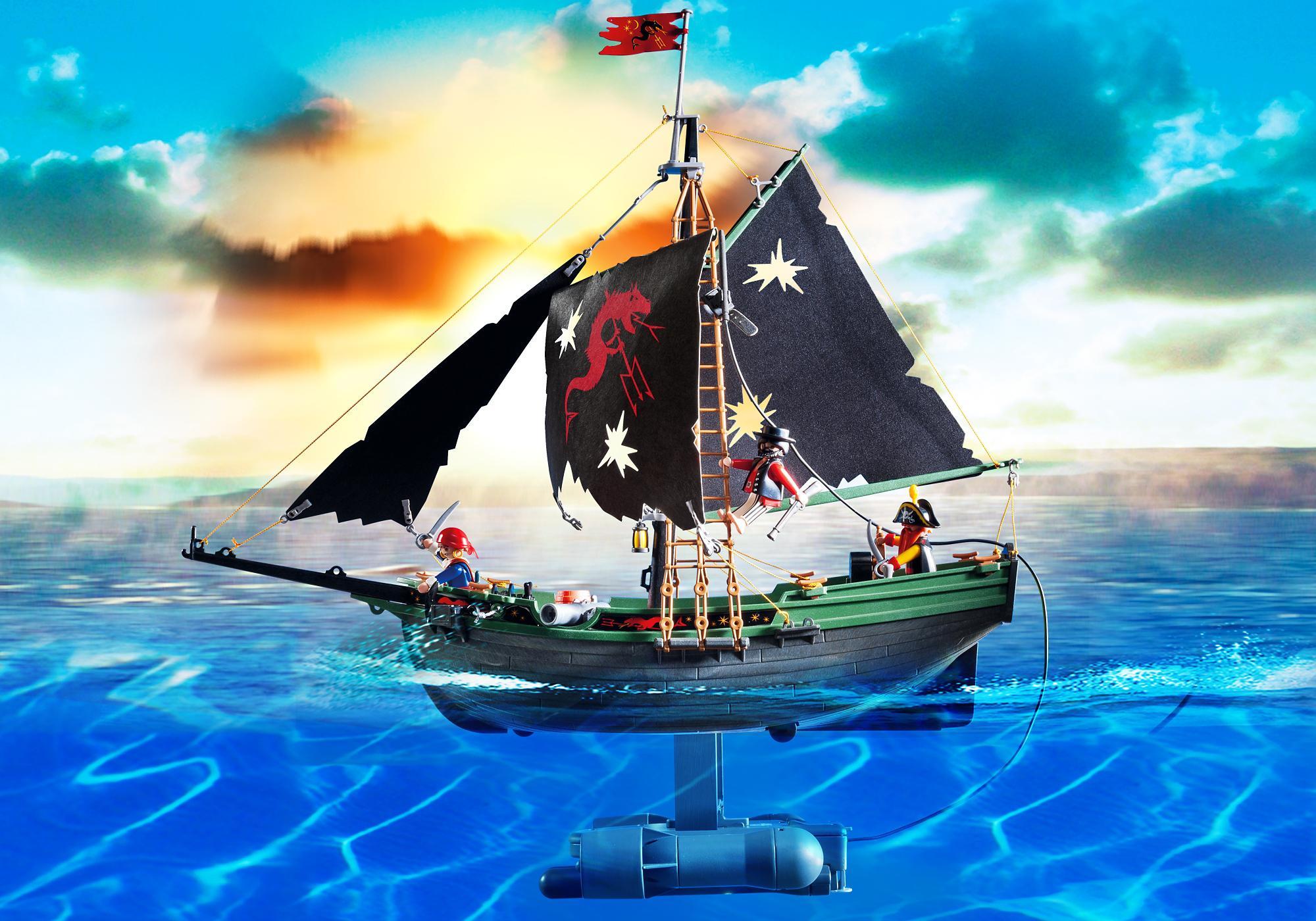 Playmobil barcos 5238 Velero pirata con motor submarino RC 5238 2013 El Mundo Click