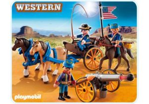 Playmobil Carretas y Carromatos del Oeste Playmobil: todas las referencias 4 Playmobil Carro de caballería con cañón