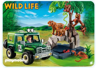 Playmobil Vehículo todoterreno cerca de tigres y orangutanes – 5416 A 2012 – El Mundo Click 5416 A