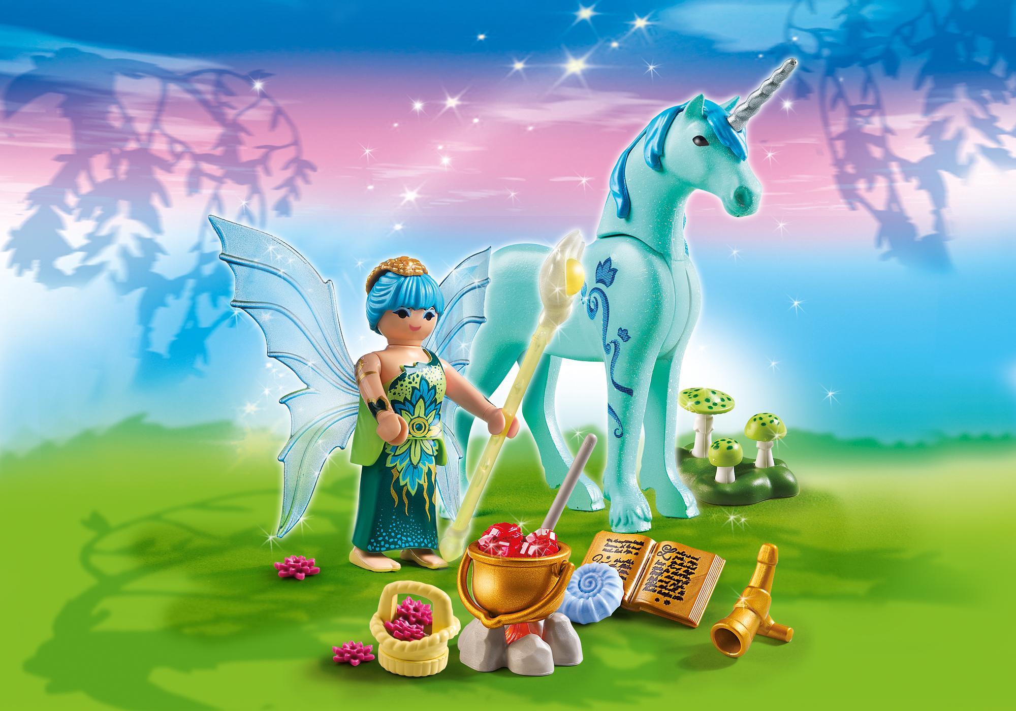 Playmobil magia 5441 Hada sanadora con zafiro nocturno unicornio 5441 2013 El Mundo Click