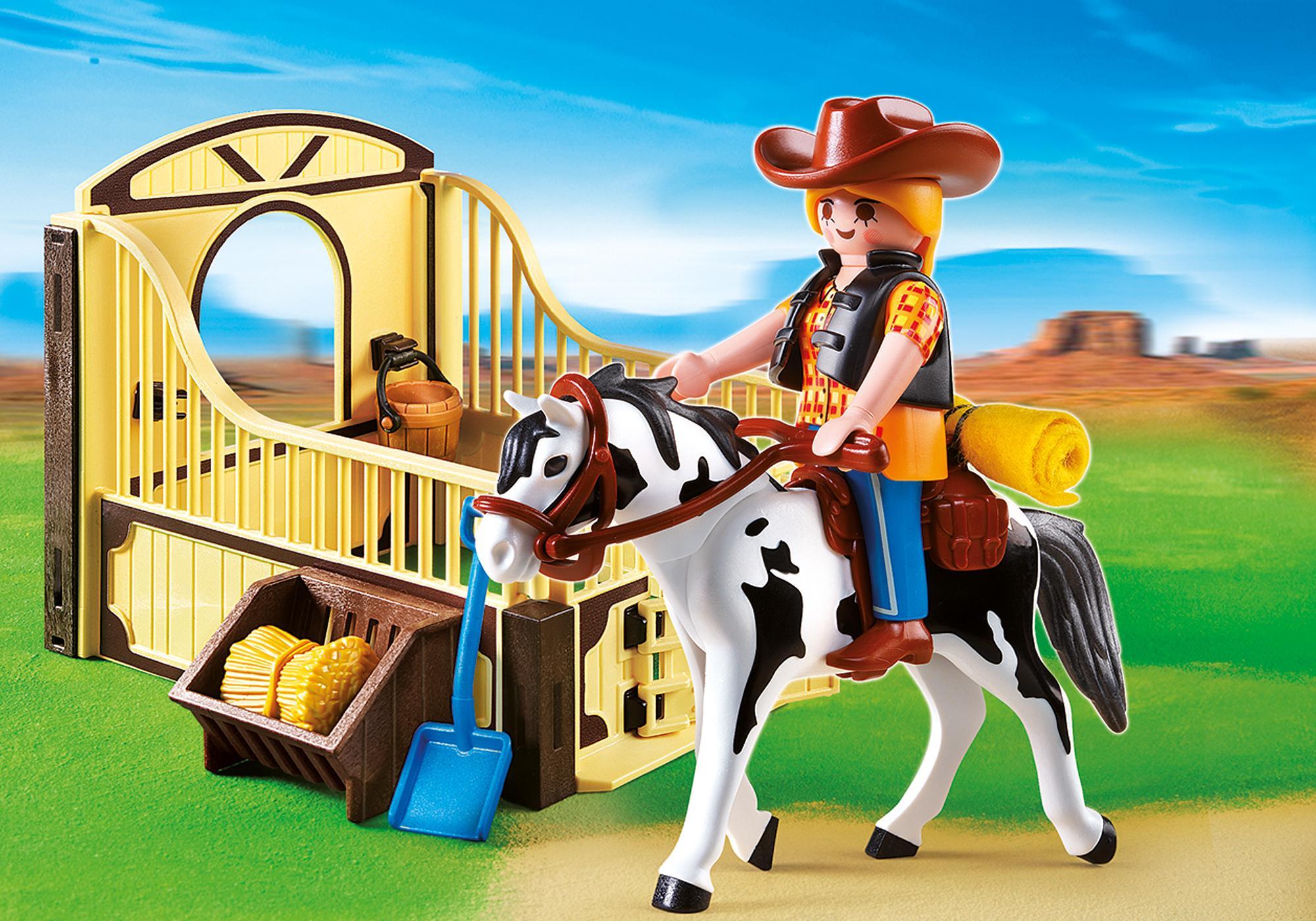 Playmobil caballos 5516 Manipula el establo de caballos marrón y amarillo 5516 2014 El Mundo Click