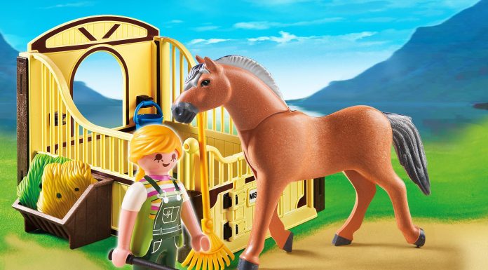 Playmobil Caballo fiordo con establo marrón y amarillo – 5517 2014 – El Mundo Click 5517
