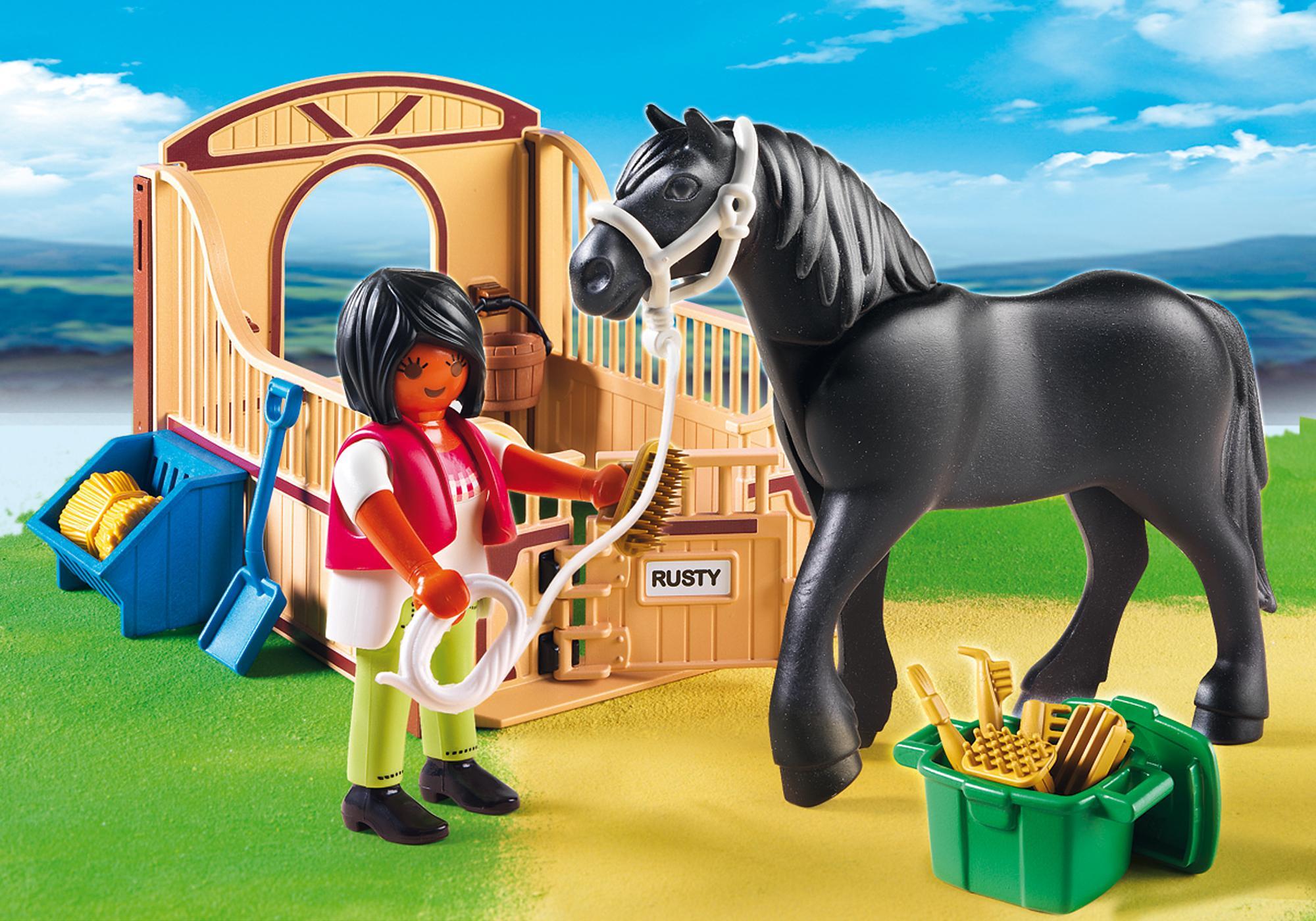 Playmobil caballos 5519 Frisona con establo para caballos marrón y beige 5519 2014 El Mundo Click