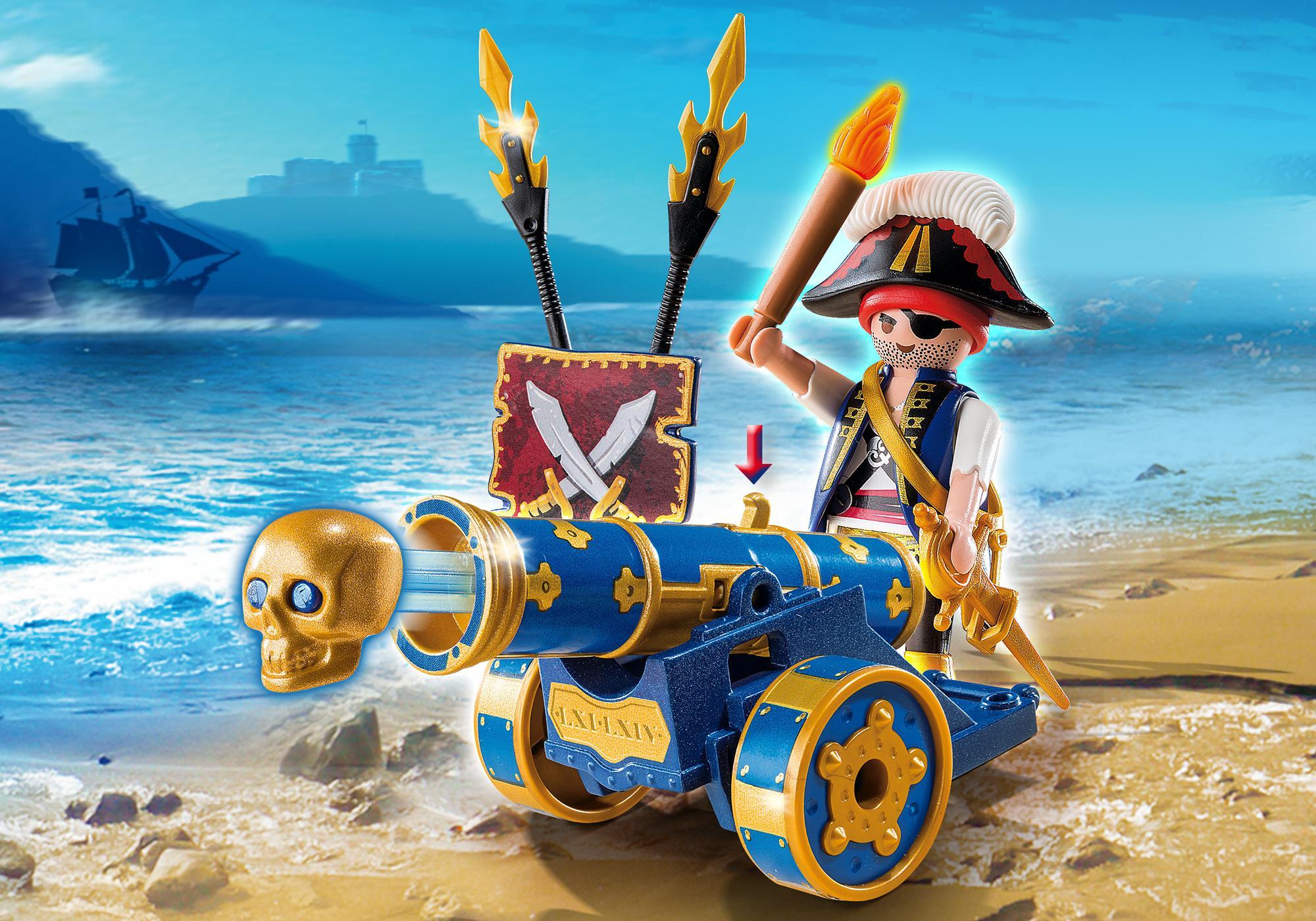 Playmobil piratas 6164 Cañón azul con oficial pirata 6164 2015 El Mundo Click