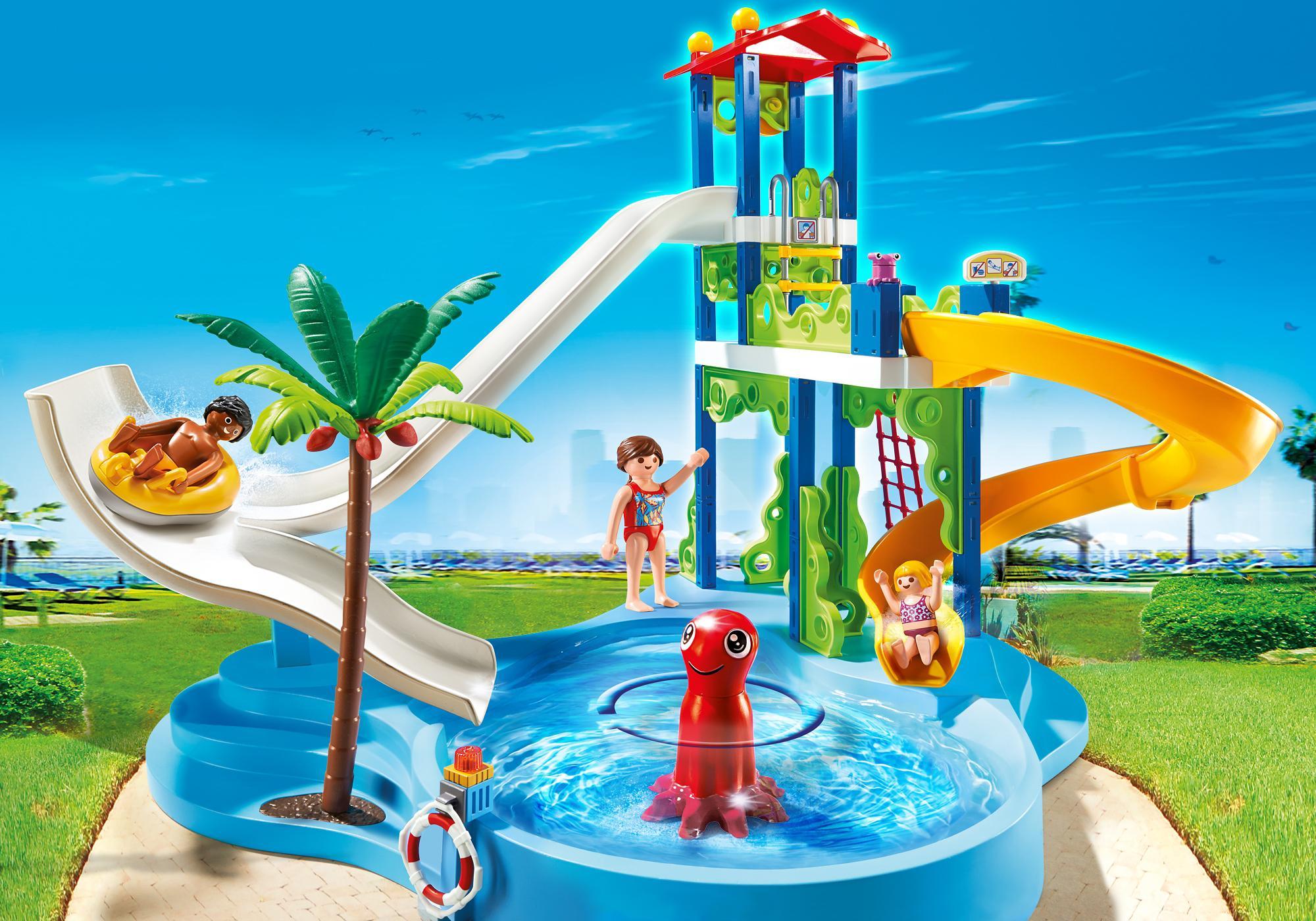 Playmobil parques y piscinas 6669 Parque acuático con torre de toboganes 6669 2015 El Mundo Click