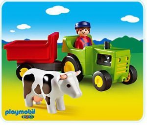 Playmobil Tractores Playmobil: todas las referencias (con remolque, pala y aperos) 18 Playmobil Tractor con remolque - 6715 A 2003 - El Mundo Click