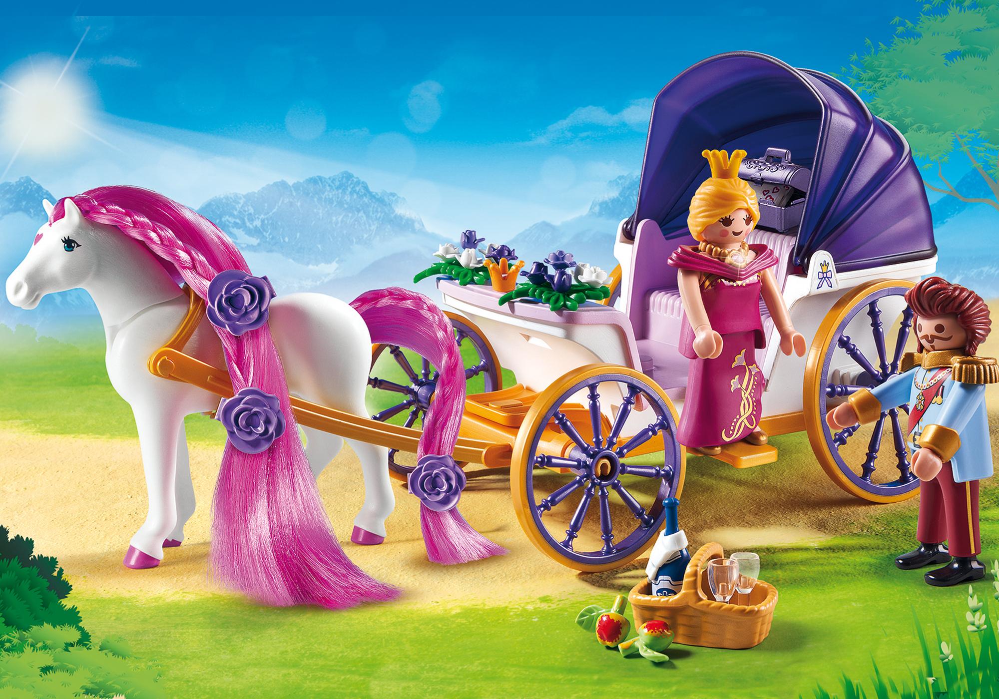 Playmobil caballos 6856 Rey y reina con carruaje tirado por caballos 6856 2016 El Mundo Click
