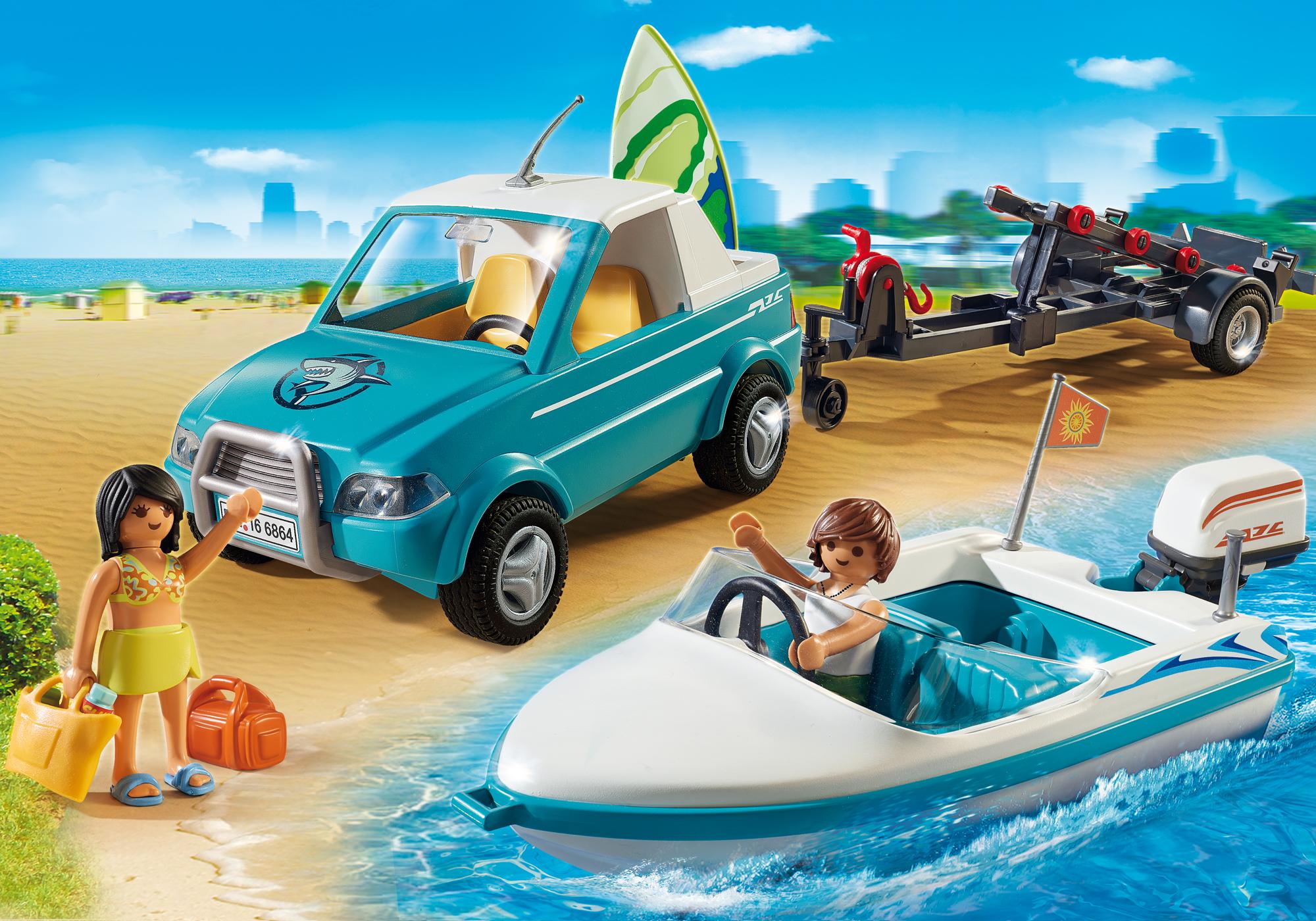 Playmobil barcos 6864 Camioneta de surfista con lancha rápida 6864 2016 El Mundo Click
