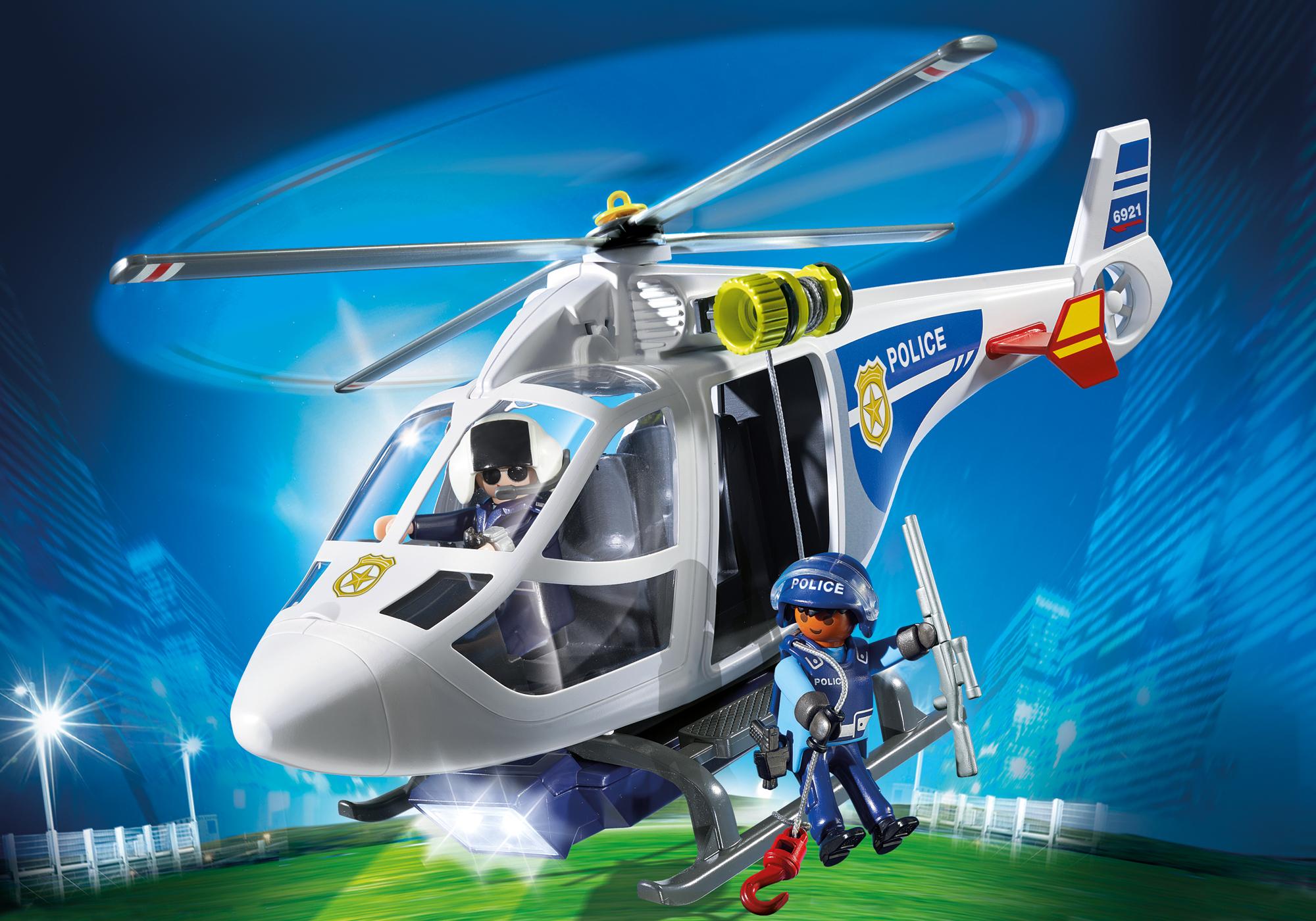Playmobil 6921 Helicóptero policial internacional con foco LED (2016)