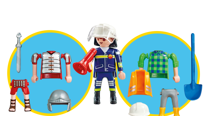 Playmobil 6566 DS Giveaway Boy, 3 klickys in 1: Fireman – Roman – Bricklayer playmobil Playmobil 6566