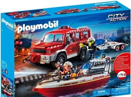 Playmobil 70054 Feuerwehrfahrzeug mit Löschboot playmobil Playmobil 70054