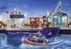 playmobil 70769 cargo ship with boat