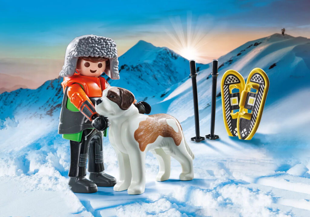 playmobil 71741 young man in snowshoes and his saint bernard playmobil 71741 young man in snowshoes and his saint bernard