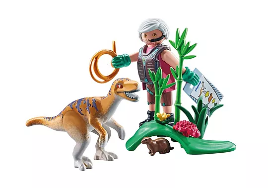 playmobil 71823 explorer with velociraptor