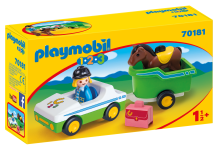 Playmobil 1.2.3 Coche con Remolque de Caballo 70181 playmobil playmobil 70181