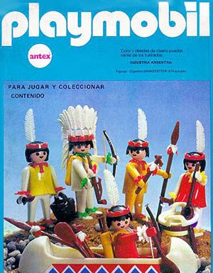 Playmobil Antex 3251 Indian family wih canoe