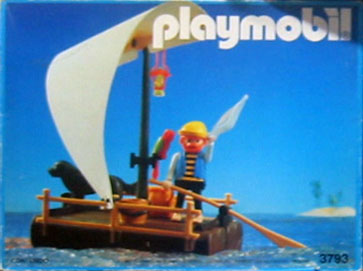 Playmobil Antex 3793 pirate / raft (white sail)