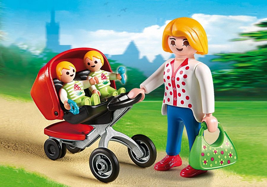 playmobil-5573 Playmobil 5573 Mamá con Carrito de Gemelos