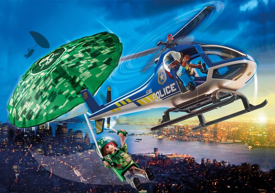 playmobil-70569 Playmobil 70569 Helicóptero de Policía: persecución en paracaídas