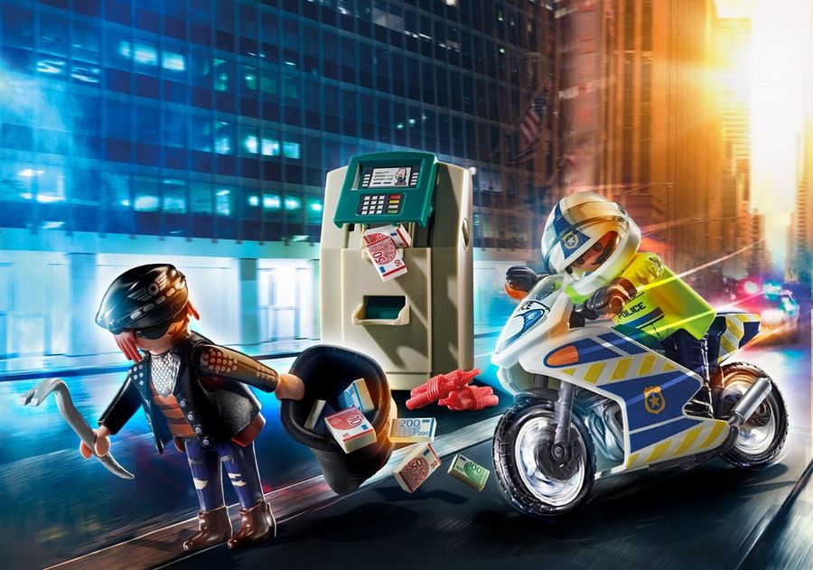 playmobil-70572 Playmobil 70572 Moto de Policía: persecución del ladrón de dinero