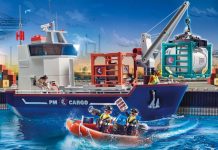 Playmobil 70769 Gran Portacontenedor con Barco Aduanero