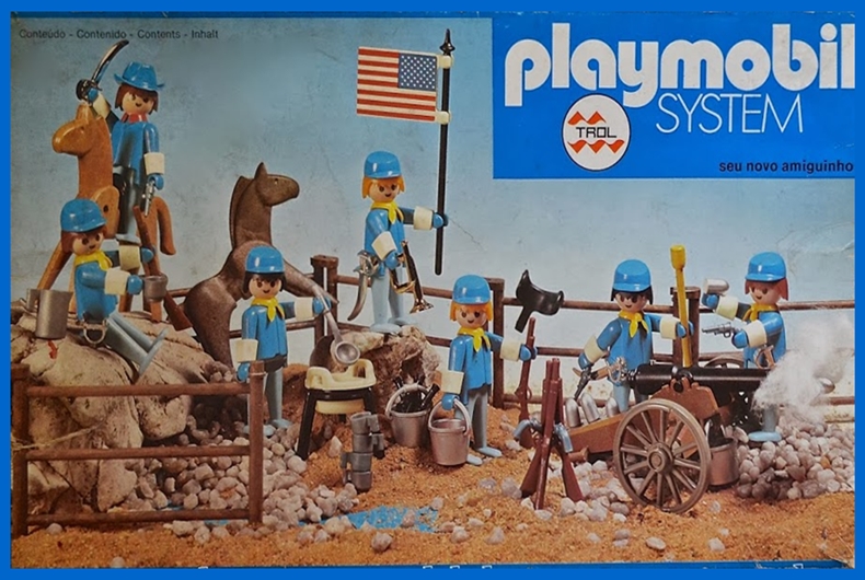 Playmobil Trol 23.40.8v2 7 union soldiers with cannon and horse