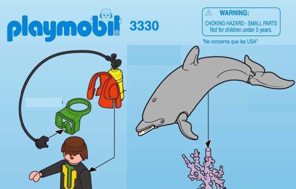 Playmobil USA Playmobil 3330 Diver & Dolphin