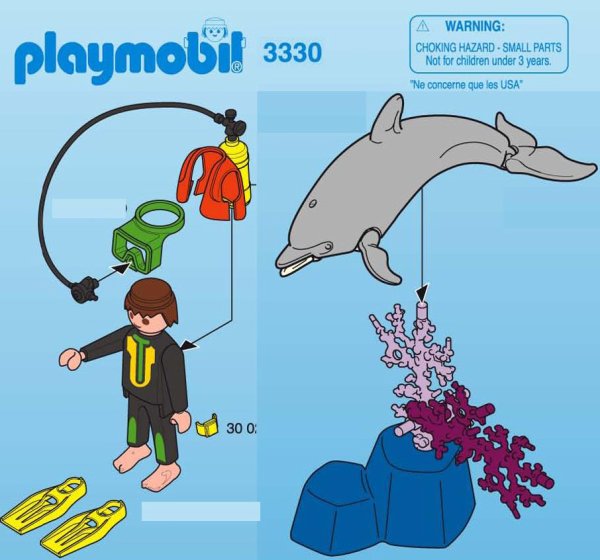 Playmobil USA Playmobil 3330 Diver & Dolphin Playmobil USA Playmobil 3330 Diver & Dolphin