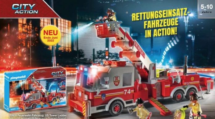 Playmobil USA Playmobil 70935 Rescue Vehicles: Fire Engine with Tower Ladder